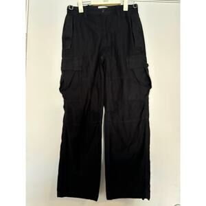 TNA Aritzia Supply Cargo Pants Womens 4 Black  Cotton Baggy